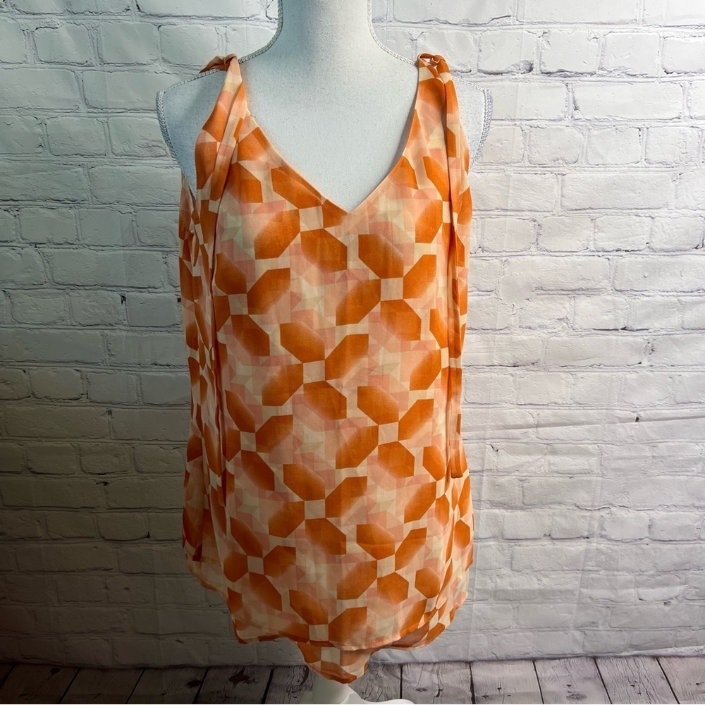 CABI Coral Pinwheel Blouse Top Medium